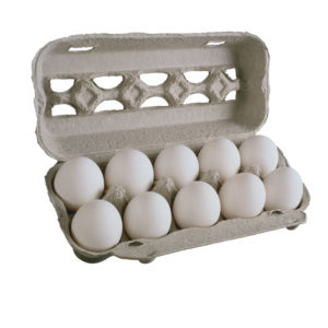 Huevos blancos envase de una docena